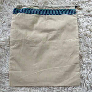Tory Burch shoe duster bag handbag storage drawstring blue armament beige 12x15